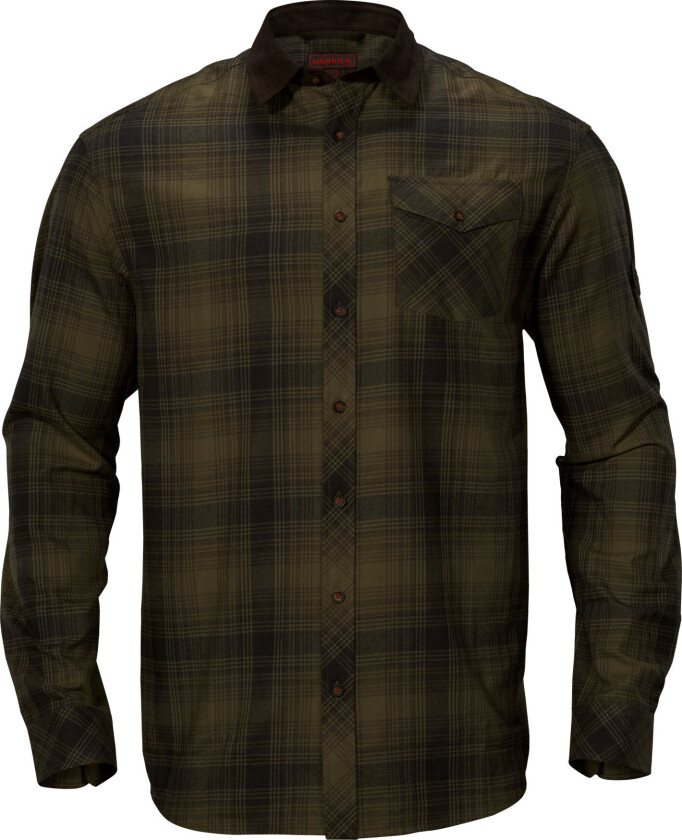 Men's Driven Hunt Flannel Shirt S, Olive Green Check