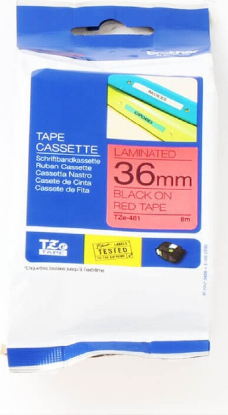 Tape 36mm Tze-461 Svart/r�d