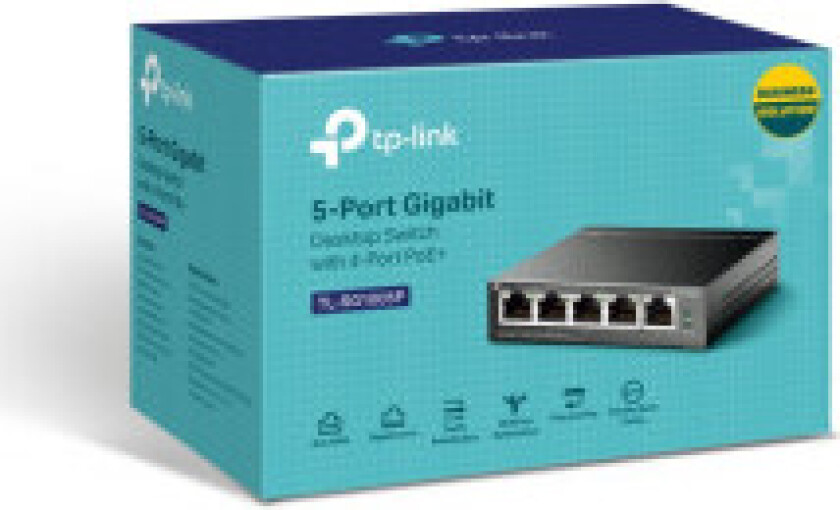 Bilde av Tp-link Tl-sg1005p 5-port Poe 56w Switch