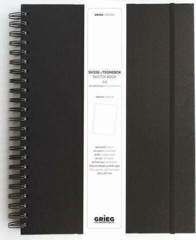 Skissebok A4 Stående Sort