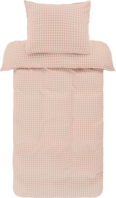 VERMONT sengesett enkeltseng - økologisk Rosa/creme