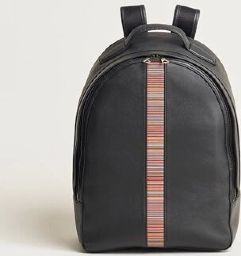 Paul Smith Leather Stripe Backpack Black