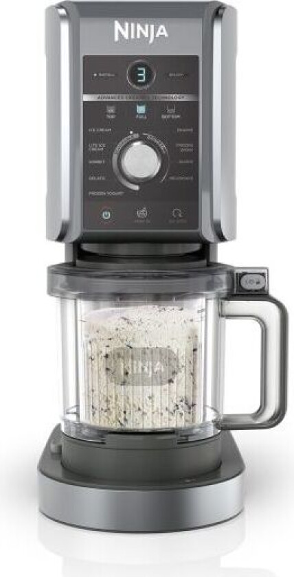 CREAMi Deluxe, Glass-/millkshakemaskin, 0,709 l, 3 hoar, Knappar, Rotations-, Svart, Grå