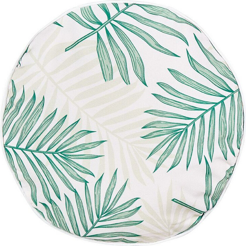 Bilde av Laramie Utendørspute 40 cm Rund 2 stk - Beige/Grønn