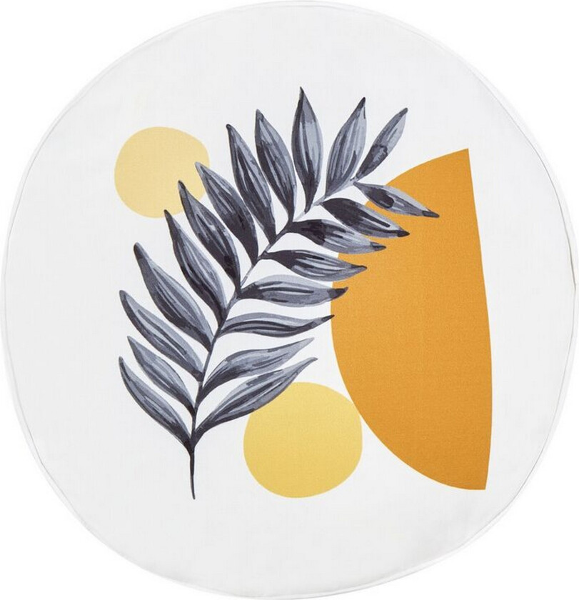 Saguenay Utendørspute 40 cm Rund 2 stk - Hvit/Sort/Oransje/Gul