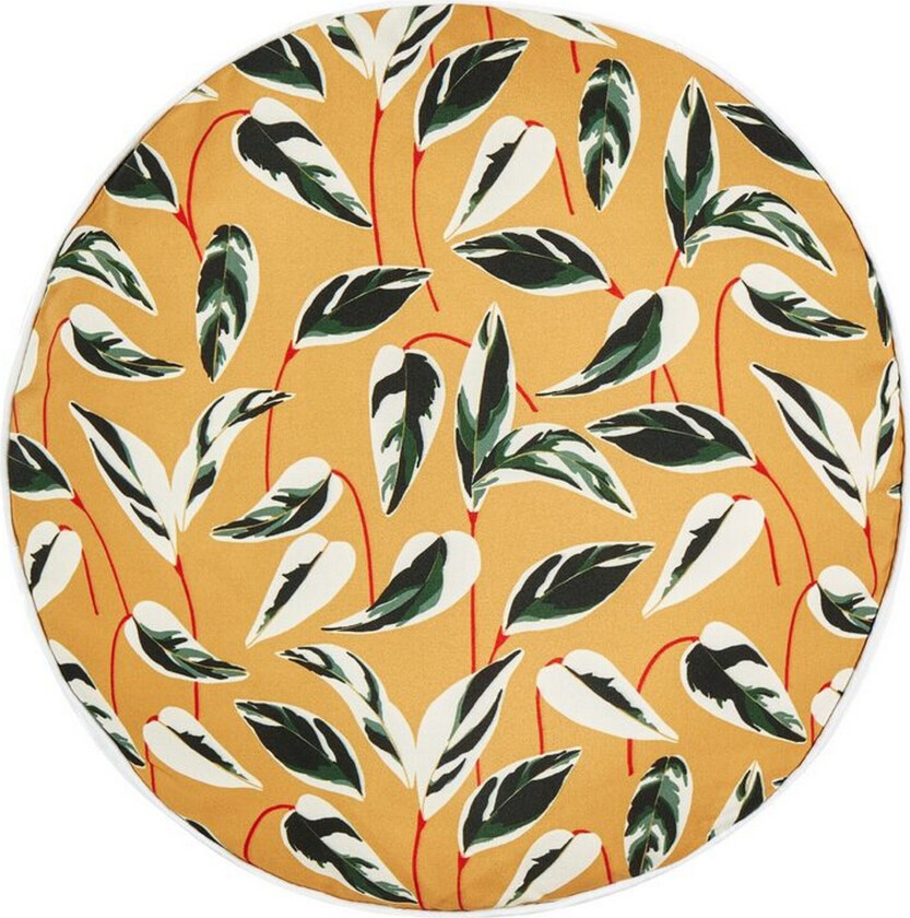 Bilde av Macerata Utendørspute 40 cm Rund 2 stk - Gul/Grønn/Hvit