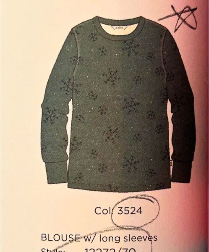 - Trøye Ull og Bambus Snowflake Blue