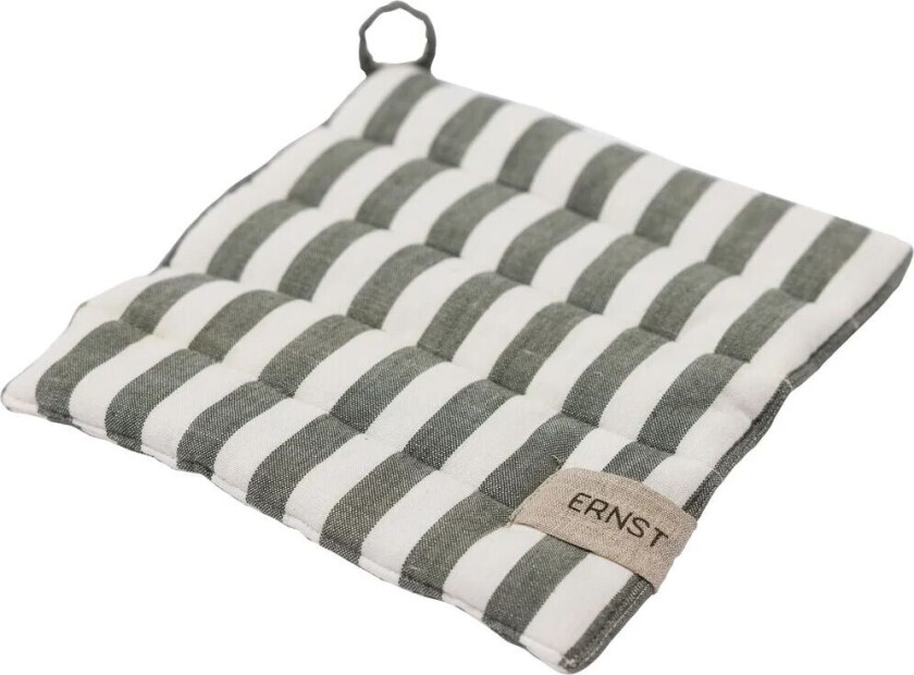 gryteklut bred stripe 23x25 cm Grønn-hvit