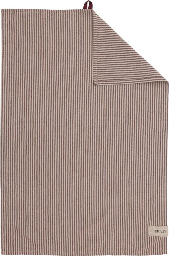 kjøkkenhåndkle, smale striper 47x70 cm Rød-beige