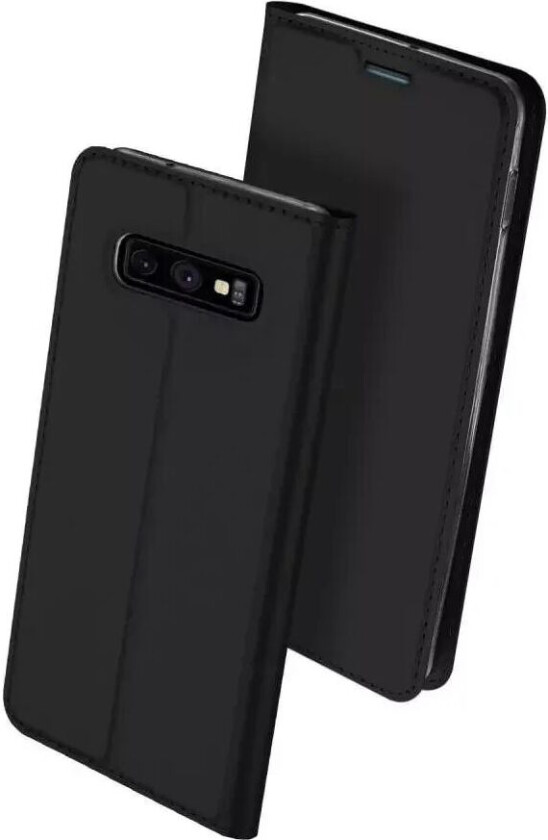 Samsung Galaxy S10e Tynn Skinn Deksel m. Kortholder - Svart