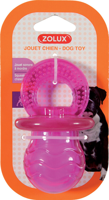 hundeleketøy dummy Pop, rosa - L 6 x B 6 x H 10 cm