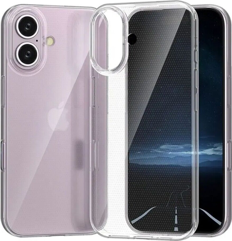 iPhone 16 Fleksibelt Plastdeksel - Gjennomsiktig