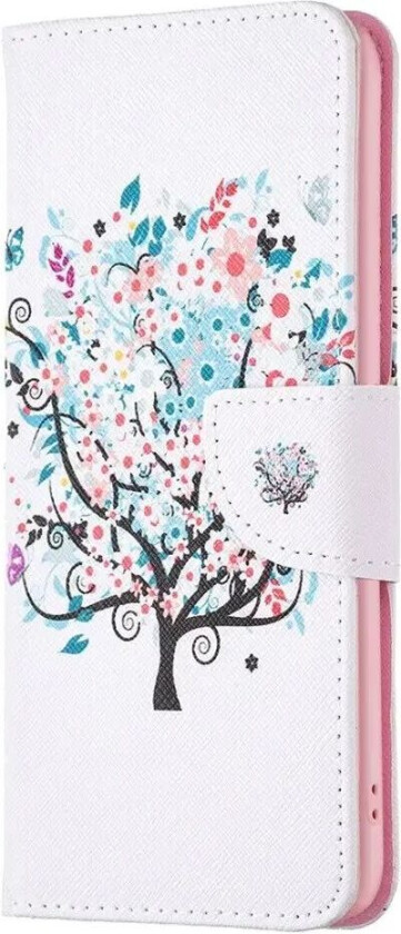 iPhone 16 Pro Max Skinn Deksel m. Lommebok og Trykk - Blomster Tre