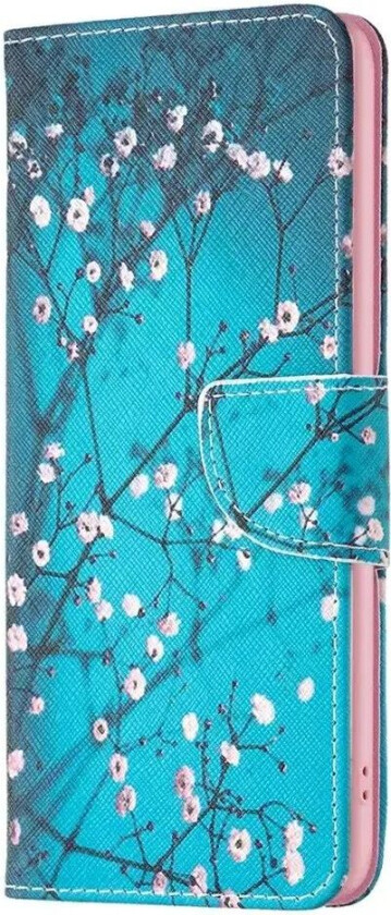 iPhone 16 Pro Max Skinn Deksel m. Lommebok og Trykk - Tre med Blomster