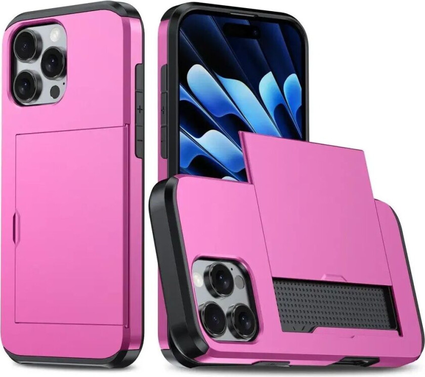 iPhone 16 Pro Håndverker Deksel m. Lommebok - Pink