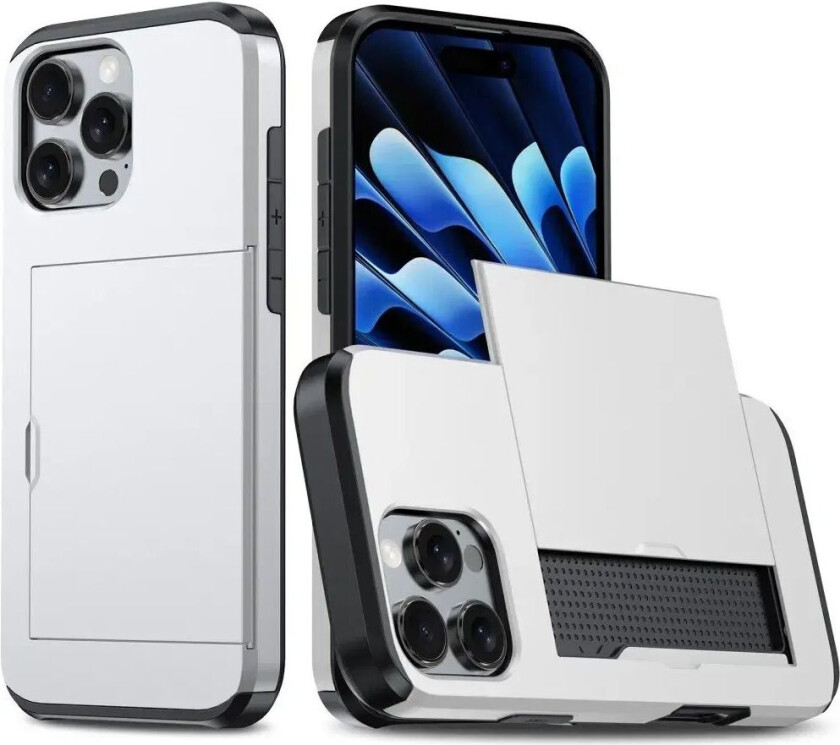 iPhone 16 Pro Håndverker Deksel m. Lommebok - Sølv