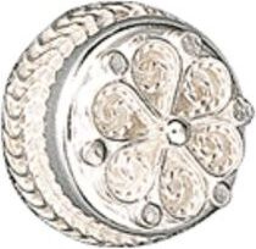 Knapp Agder i 830 hvitt sølv, 15 mm