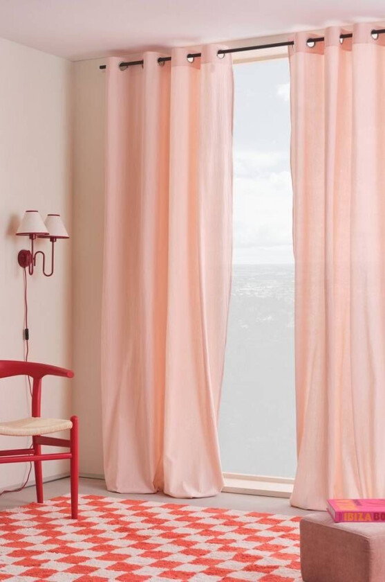 gardiner med maljer 2-pk Lys rosa
