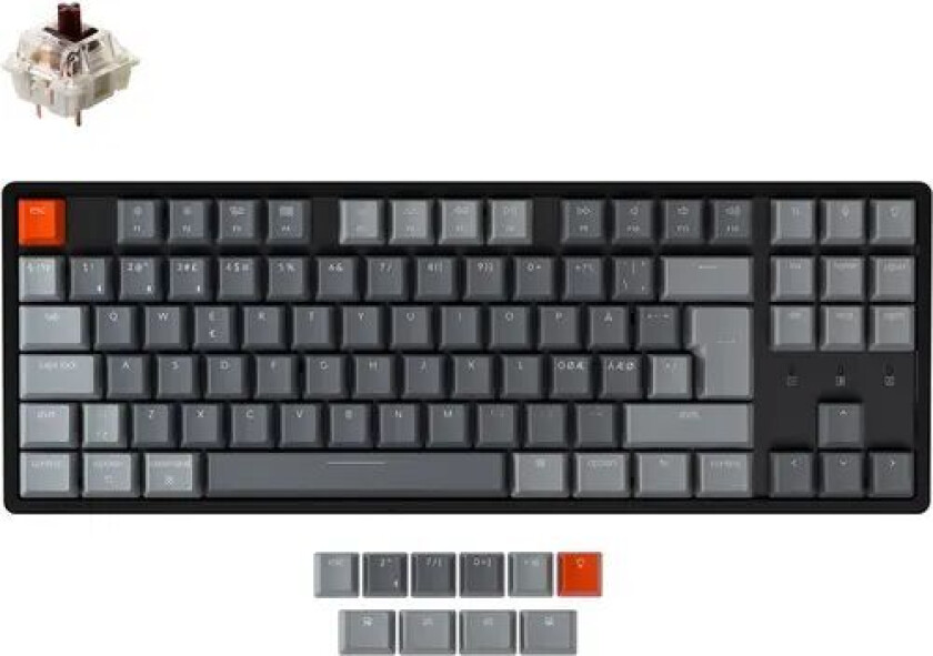 K8 Rgb Gateron Brown Kablet, Trådløs Nordisk Tastatur