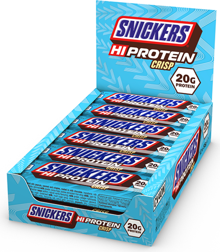2 x Snickers High Protein Crisp Bar 55 g Milk Chocolate