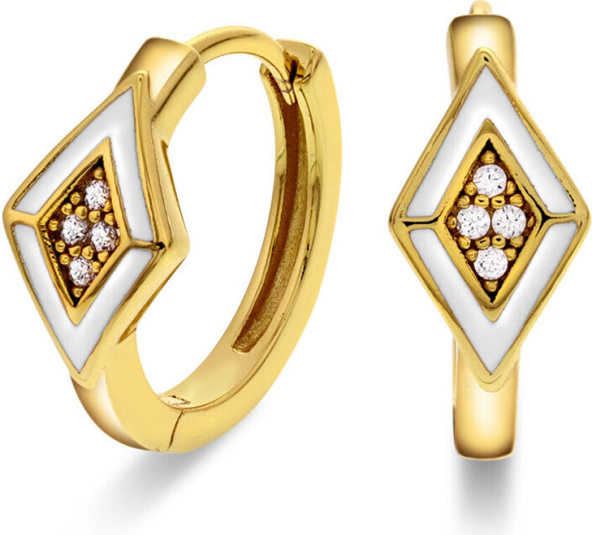 , Øredobber i forgylt 925 sølv med zirkonia