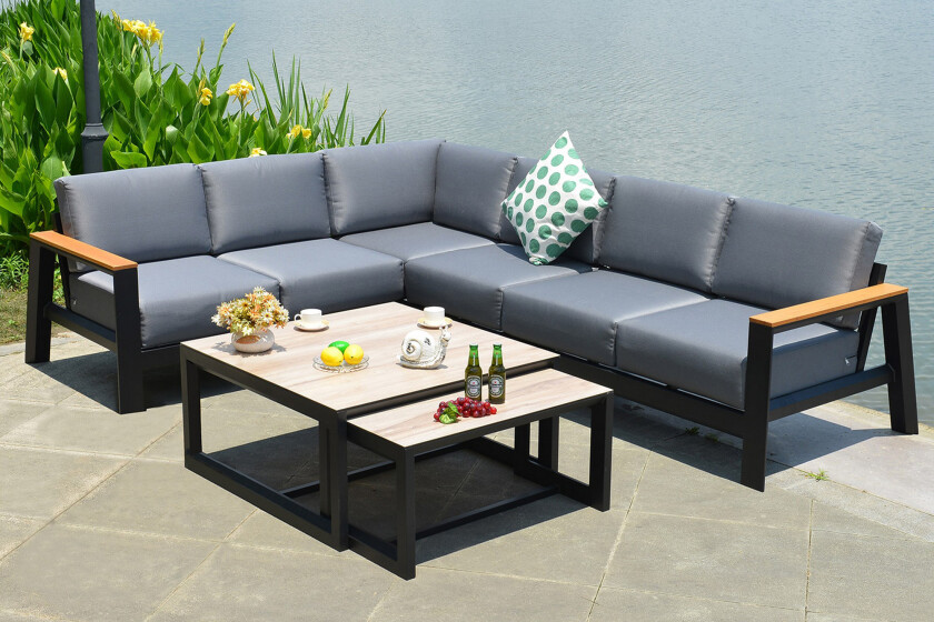 Felino Sofagruppe med Hjørnesofa Svart -