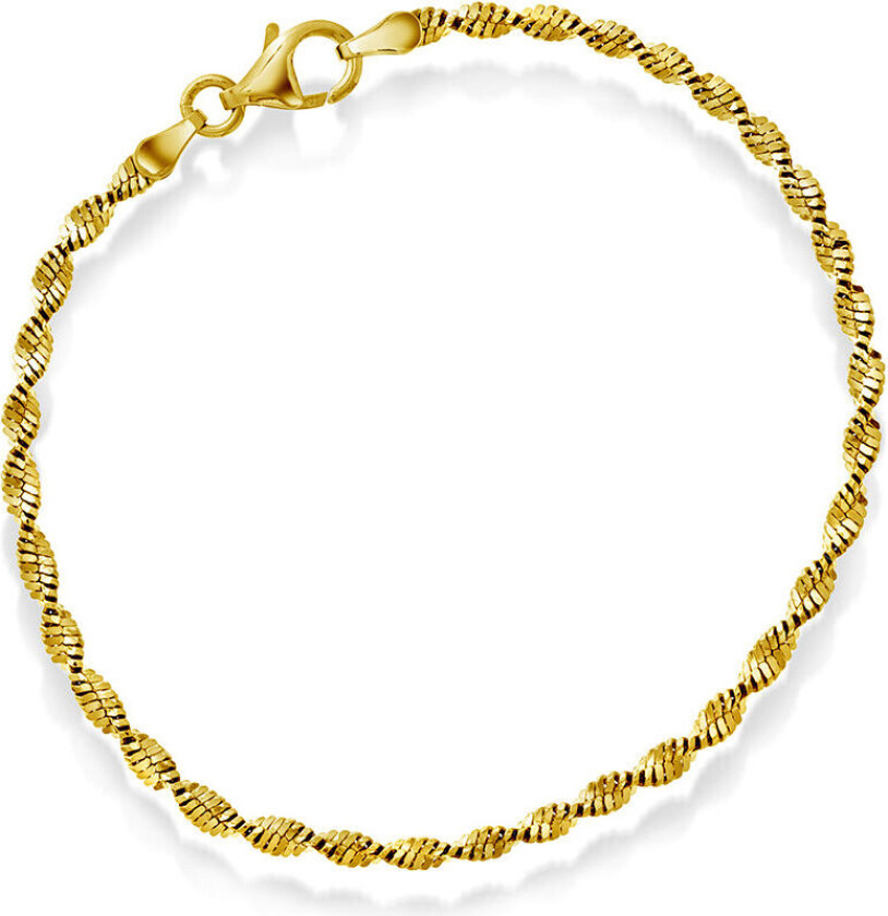 Armbånd i forgylt 925 sølv 19 cm