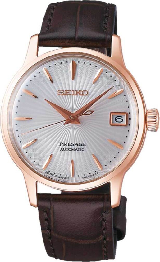 Presage Automatic SRP852J1 - Automatisk - Rosegull - Dameklokker - Skinn - Mineral