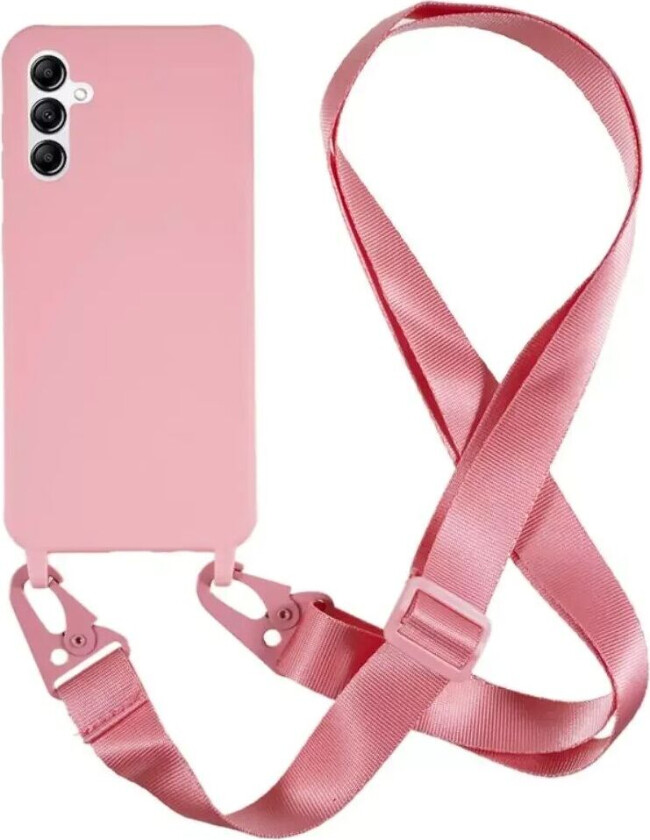 Samsung Galaxy A14 (5G) Fleksibelt Plastdeksel med Stropp - Lys Rosa