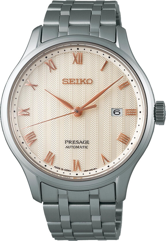 Presage Automatic Japanese Zen Garden "Sakura Daytime" Mens SRPF45J1 - RIP - Automatisk - Sølv - Herreklokker - Rustfritt stål - ledd m/pin...