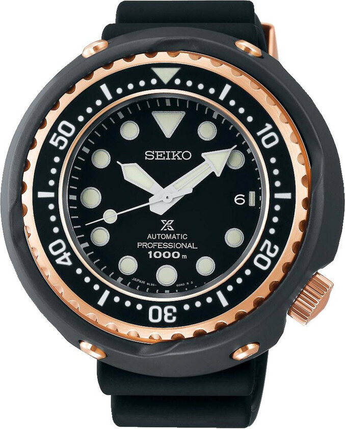 Prospex Emperor Tuna 1000M Professional Diver SLA042J1 - RIP - Automatisk - Rosegull Sort - Herreklokker - Silikon - Safir