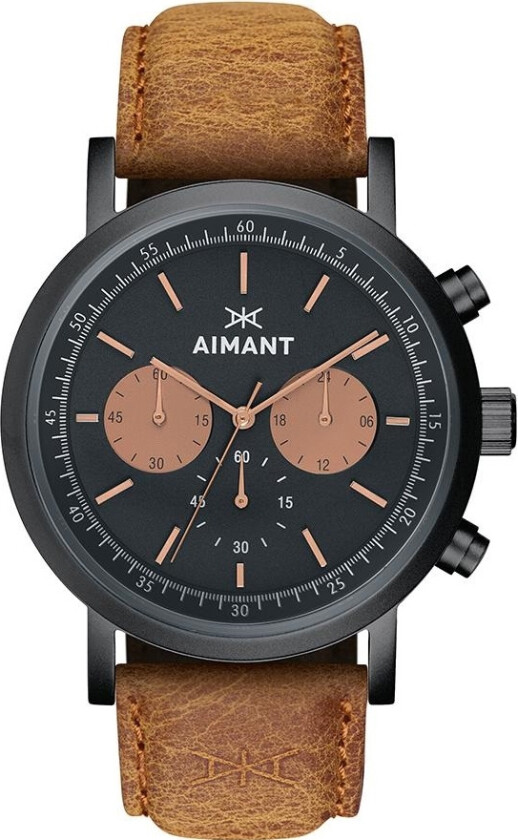 TO - Black Camel GTO-220L5-11 - Kvarts - Sort - Herreklokker - Skinn - Mineral