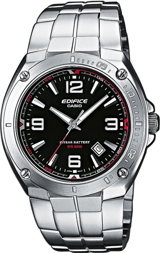 Edifice EF-126D-1AVEF - Kvarts - Sølv - Herreklokker - Rustfritt stål - ledd m/pin - Mineral