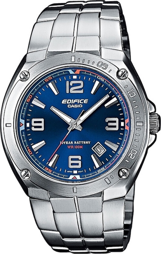 Edifice EF-126D-2AVEF - Kvarts - Sølv - Herreklokker - Rustfritt stål - ledd m/pin - Mineral