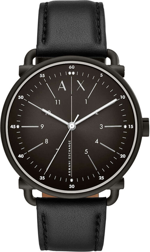 Rocco AX2903 - Kvarts - Sort - Herreklokker - Skinn - Mineral