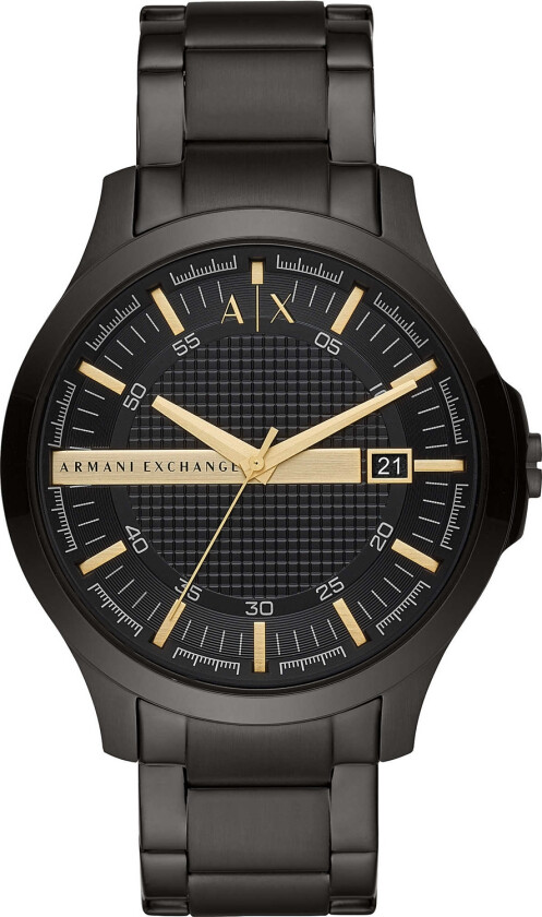 Hampton AX2413 - Kvarts - Sort - Herreklokker - Rustfritt stål - ledd m/pin - Mineral