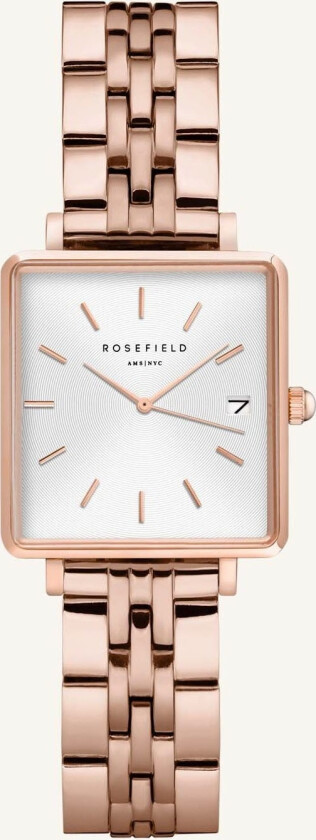 Boxy XS White Rose Gold 22mm QMWSR-Q022 - Kvarts - Rosegull - Dameklokker - Rustfritt stål - ledd m/pin - Mineral