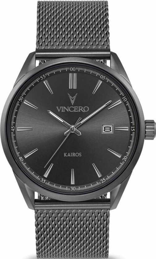 Kairos Mesh Gunmetal Gun-Msh-K29 - Kvarts - Gunmetal - Herreklokker - Meshlenke - Safirbelagt mineralglas