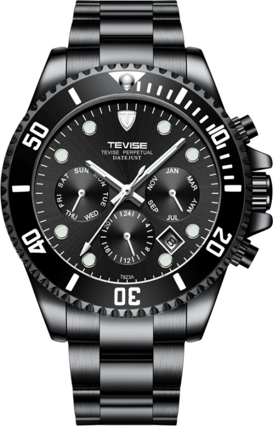 Sport Automatic T823A - Automatisk - Sort - Herreklokker - Rustfritt stål - ledd m/pin - Mineral