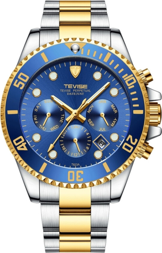 Sport Automatic T823A - Automatisk - Gull Sølv - Herreklokker - Rustfritt stål - ledd m/pin - Mineral