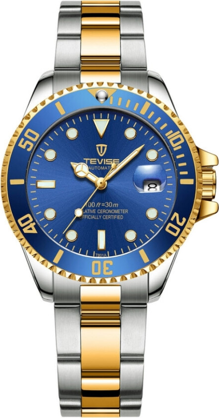Sporty Lady Automatic T801 - Automatisk - Gull Sølv - Dameklokker - Rustfritt stål - ledd m/pin - Mineral