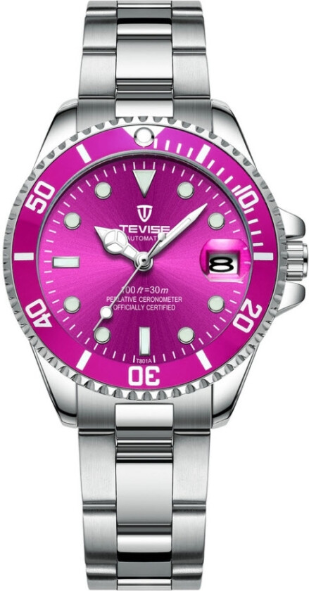 Sporty Lady T801 - Kvarts - Sølv - Dameklokker - Rustfritt stål - ledd m/pin - Mineral