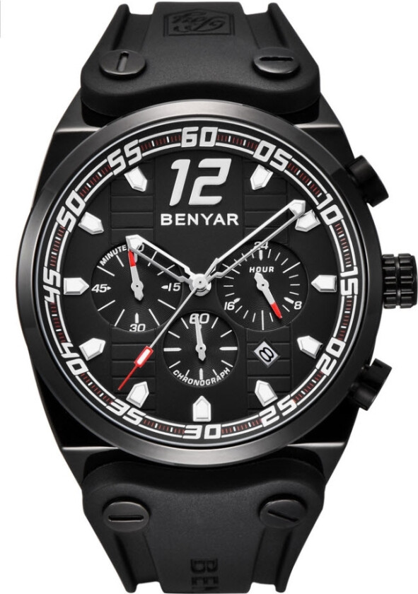Chronograph BY3201 - Kvarts - Sort - Herreklokker - Gummi - Mineral