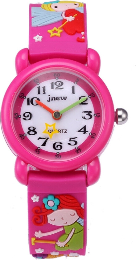 Fibex Jnew Kids Fairies 86174-pink - Kvarts - Rosa - Barneklokker - Gummi - Akryl