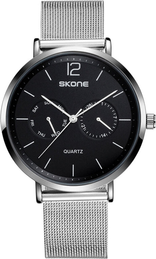 Day-Date 7440EG-3 - Kvarts - Sølv - Unisex - Meshlenke - Mineral