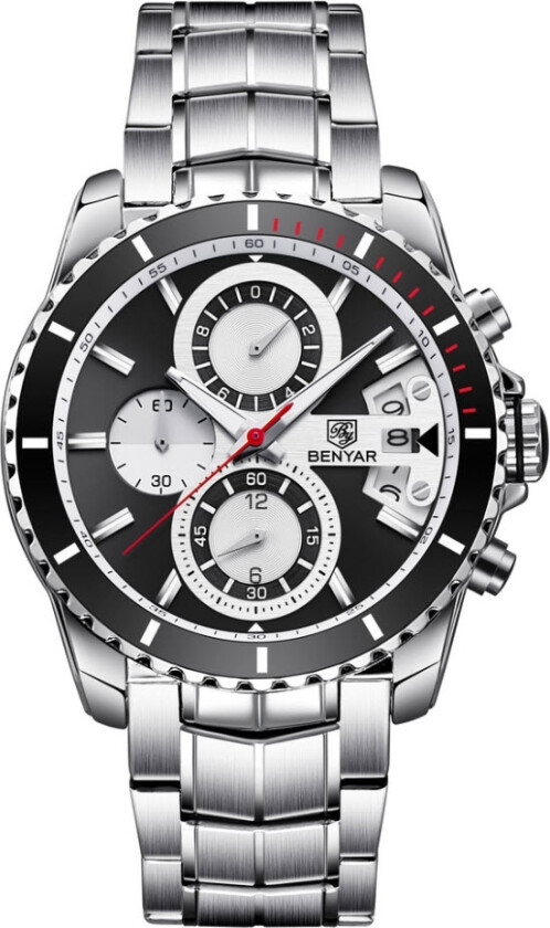 Chronograph BY36-SLBL - Kvarts - Sølv - Herreklokker - Rustfritt stål - ledd m/pin - Mineral