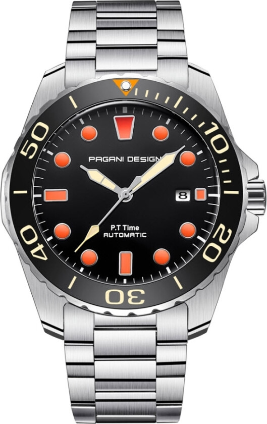 Automatic PD-1632-SLOR - Automatisk - Sølv - Herreklokker - Rustfritt stål - ledd m/pin - Mineral