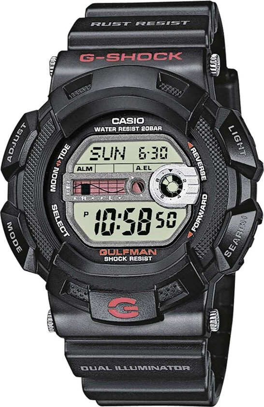 G-Shock G-9100-1ER - Kvarts - Sort - Herreklokker - Resin - Mineral