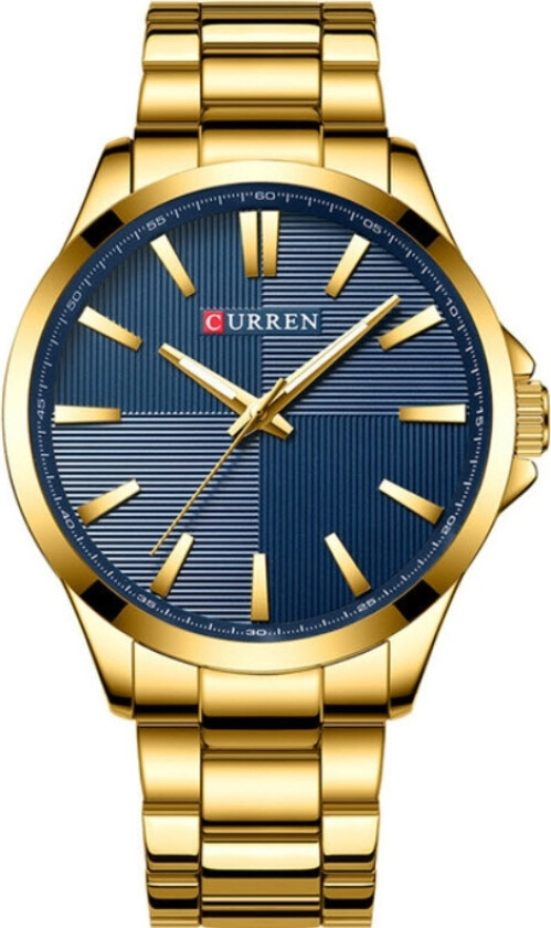 Contemporary 8322-GLGLBUGL - Kvarts - Gull - Herreklokker - Rustfritt stål - ledd m/pin - Mineral