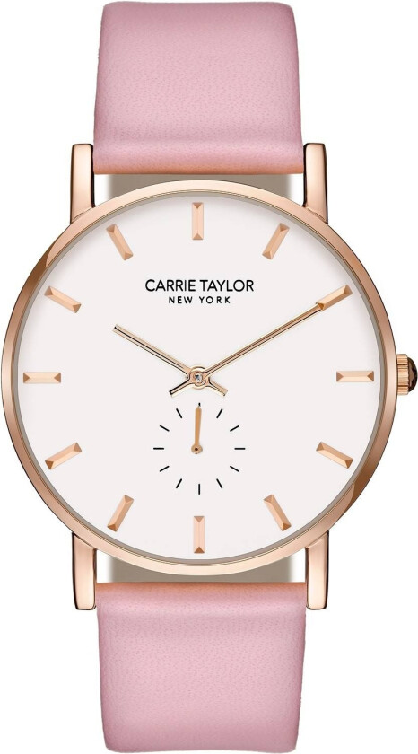 Lincoln Rosegold/White Pink Leather - Kvarts - Rosegull - Dameklokker - Skinn - Mineral